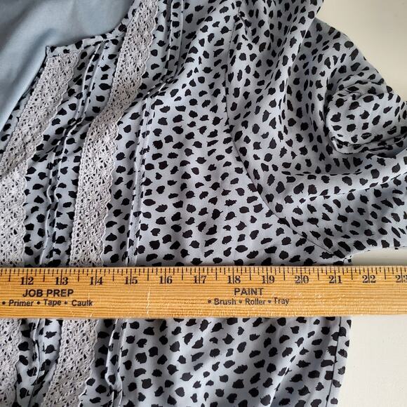 Perfectly Priscilla Blue Dot Tiered Dress 2X Flowy Swingy Casual Hippie NEW - Picture 8 of 10